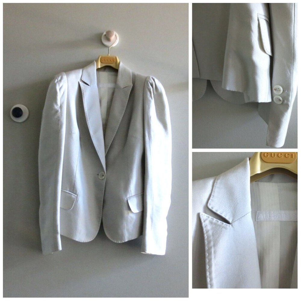 ALL SAINTS WOMEN JACKET BLAZER GRAY SILVER Sz-S